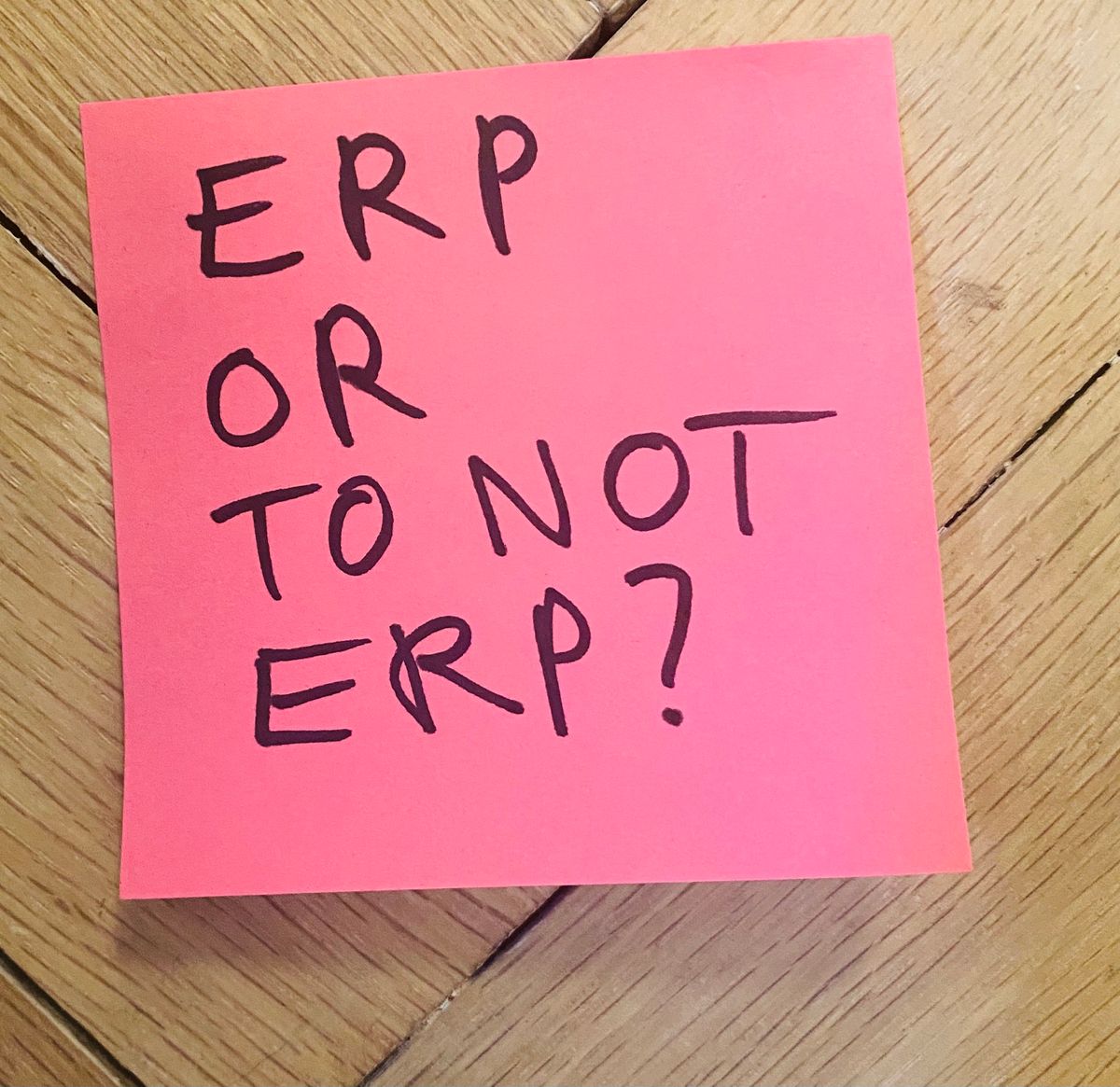 ERP or not to ERP? That is the question.